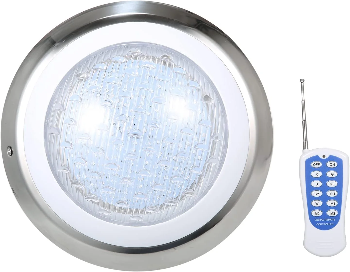 چراغ استخری ال ای دی 18 وات RGB با ولتاژ AC12V، دارای 7 رنگ، چراغ زیر آبی ضد آب IP68 با کنترل از راه دور