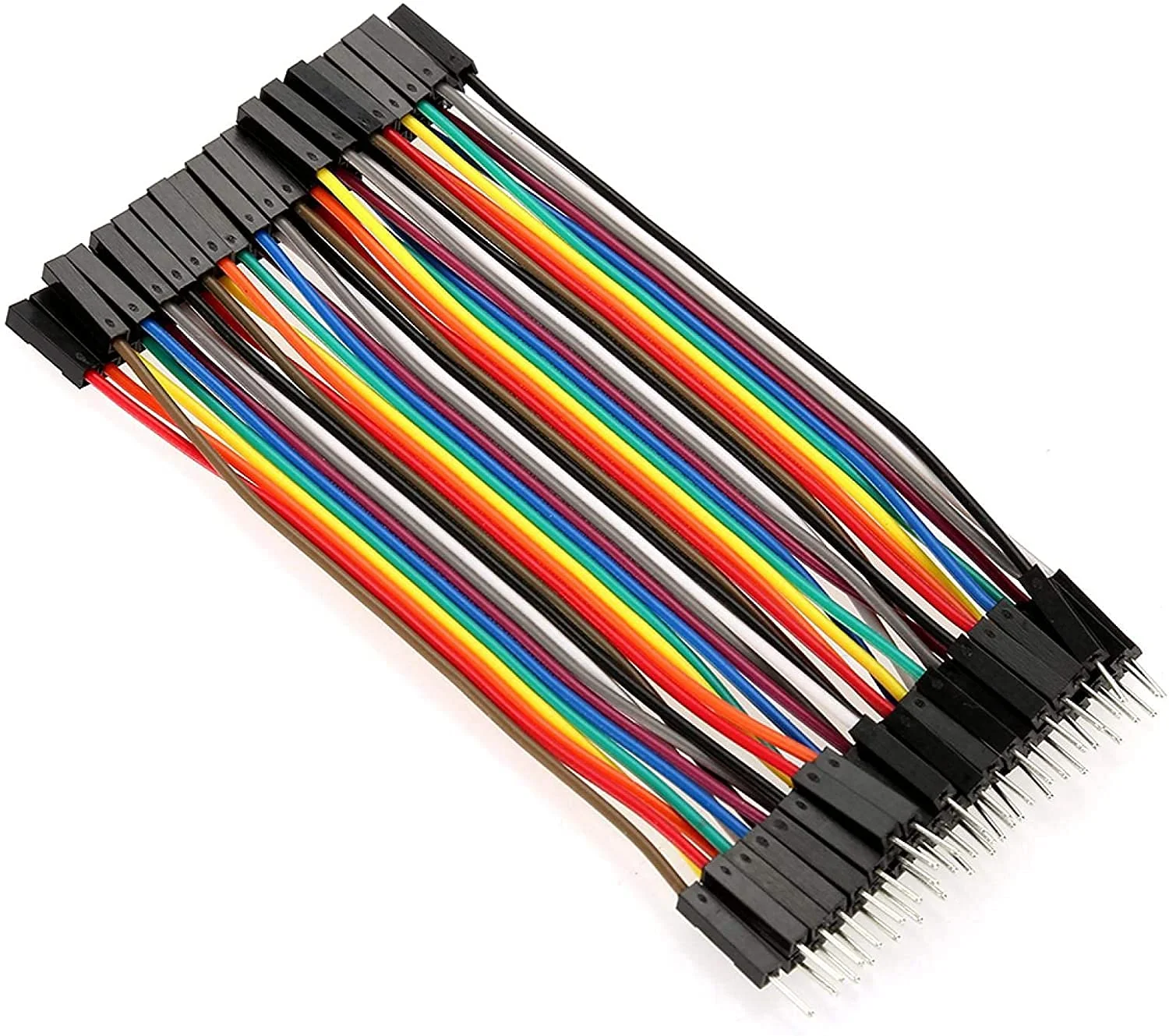 سیم جامپر کابل مانستر 40 پین نر به ماده 20 سانتی متری روبانی رنگین کمانی برای اتصال نمایشگر LCD لمسی TFT رزبری پای (1 عدد)