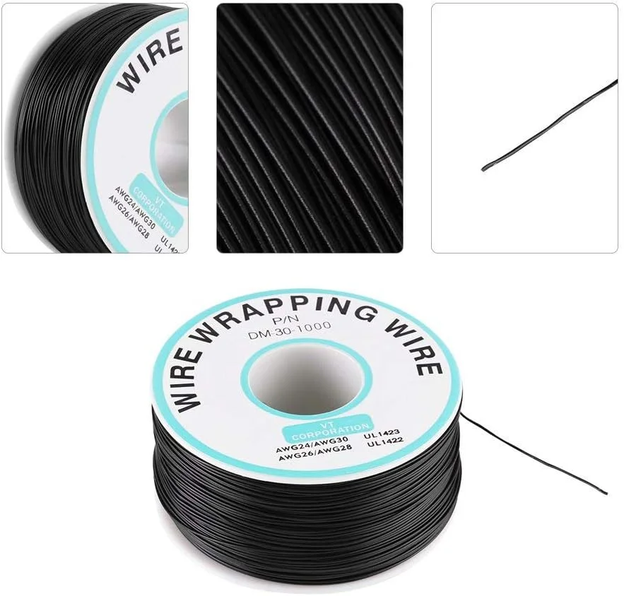 سیم روکش دار 30AWG سیم تک رشته سیم مسی 0.25 میلی متر 250 متر 300 ولت مشکی سیم روکش دار 30AWG سیم تک رشته سیم مسی 0.25 میلی متر 250 متر 300 ولت مشکی