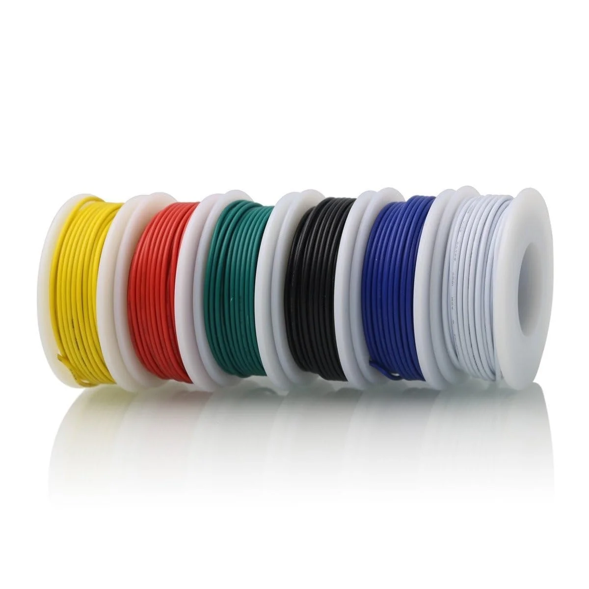 سیم افشان روکش PVC در 6 رنگ مختلف، 10 متر در هر رنگ (قرمز، آبی، سبز، زرد، مشکی، سفید) سایز 24AWG سیم افشان روکش PVC در 6 رنگ مختلف، 10 متر در هر رنگ (قرمز، آبی، سبز، زرد، مشکی، سفید) سایز 24AWG