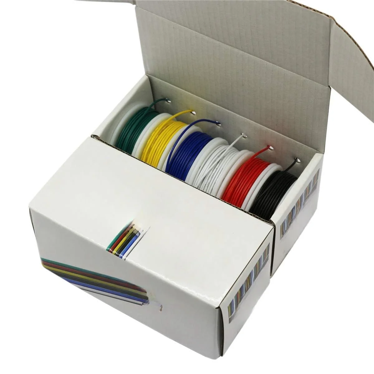 سیم افشان روکش PVC در 6 رنگ مختلف، 10 متر در هر رنگ (قرمز، آبی، سبز، زرد، مشکی، سفید) سایز 24AWG سیم افشان روکش PVC در 6 رنگ مختلف، 10 متر در هر رنگ (قرمز، آبی، سبز، زرد، مشکی، سفید) سایز 24AWG