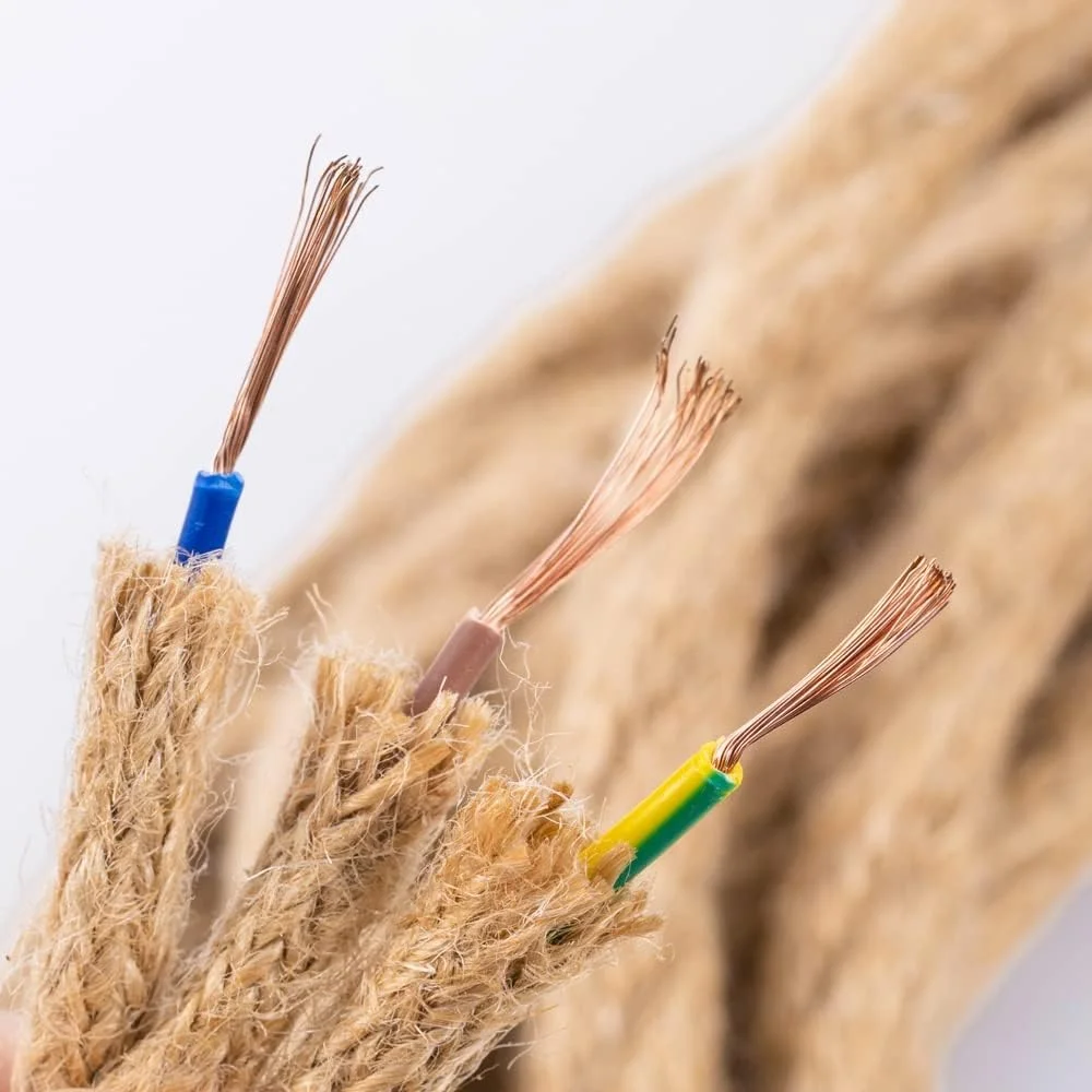 سیم برق 20 متری LED Vecys، سیم برق بافته شده طناب کنفی 3 هسته ای، کابل کتانی با روکش مسی بافته شده طناب صنعتی هسته مسی 0.75 میلی متر مربع برای آویز چراغ DIY سیم برق 20 متری LED Vecys، سیم برق بافته شده طناب کنفی 3 هسته ای، کابل کتانی با روکش مسی بافته شده طناب صنعتی هسته مسی 0.75 میلی متر مربع برای آویز چراغ DIY