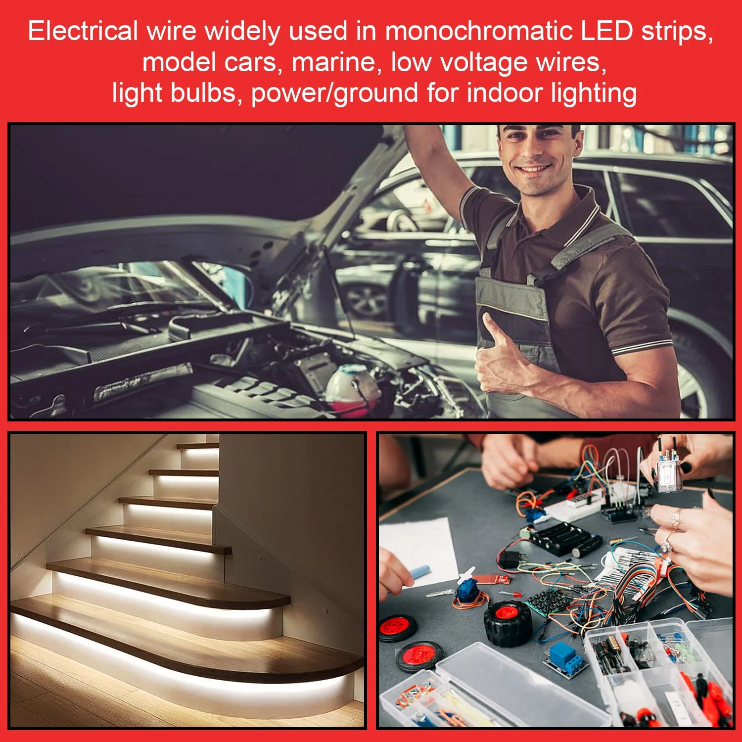 سیم برق 100 فوتی VIABRICO گیج 18 AWG، سیم کشی مسی قرمز مشکی 12 ولت DC، کابل اتصال خودرو 2 سیم ولتاژ پایین، کابل توسعه با قرقره برای چراغ نوار LED سیم برق 100 فوتی VIABRICO گیج 18 AWG، سیم کشی مسی قرمز مشکی 12 ولت DC، کابل اتصال خودرو 2 سیم ولتاژ پایین، کابل توسعه با قرقره برای چراغ نوار LED