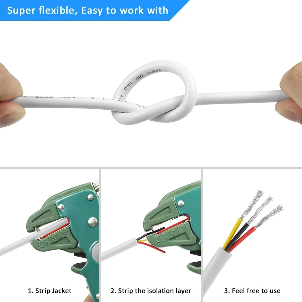 سیم انعطاف پذیر U.E – 3 هسته x 2.5 میلی متر مربع – 70 درجه سانتیگراد – H05VV-F 100% مس – سفید – ساخت ترکیه – کابل برق بادوام (3 متر) سیم انعطاف پذیر U.E – 3 هسته x 2.5 میلی متر مربع – 70 درجه سانتیگراد – H05VV-F 100% مس – سفید – ساخت ترکیه – کابل برق بادوام (3 متر)