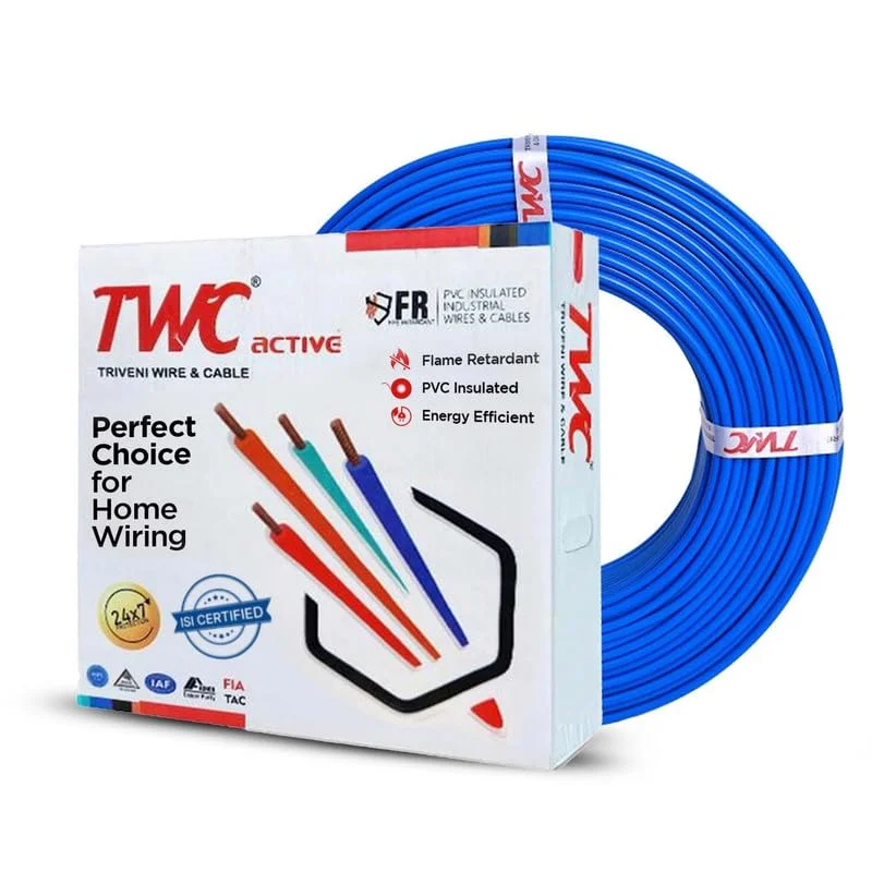 سیم برق هسته فعال TWC آبی - 0.75 SQMM - 45 متری | سیم مسی PVC عایق شده | کابل برای مصارف خانگی و صنعتی | مقاوم در برابر آتش سیم برق هسته فعال TWC آبی - 0.75 SQMM - 45 متری | سیم مسی PVC عایق شده | کابل برای مصارف خانگی و صنعتی | مقاوم در برابر آتش