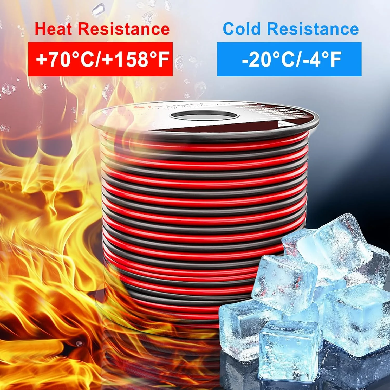 سیم اتصال چراغ نواری TYUMEN، گیج 18، 2 پین، دو رنگ قرمز و مشکی، سیم برق نوارهای LED، سیم توسعه 12V/24V DC، سیم انعطاف پذیر 18AWG برای روشنایی نواری سیم اتصال چراغ نواری TYUMEN، گیج 18، 2 پین، دو رنگ قرمز و مشکی، سیم برق نوارهای LED، سیم توسعه 12V/24V DC، سیم انعطاف پذیر 18AWG برای روشنایی نواری