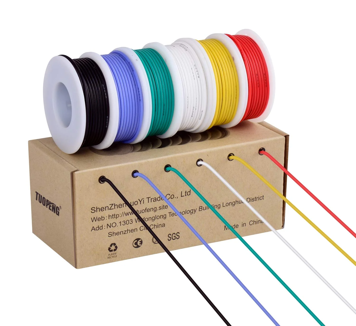 کیت سیم الکترونیکی TUOFENG 18awg، سیم سیلیکونی انعطاف پذیر 6 رنگ سیم قلاب 18 گیج (6 قرقره 13 فوتی با رنگ های مختلف) سیم رشته ای 600 ولت سیم کشی خودرو کیت سیم الکترونیکی TUOFENG 18awg، سیم سیلیکونی انعطاف پذیر 6 رنگ سیم قلاب 18 گیج (6 قرقره 13 فوتی با رنگ های مختلف) سیم رشته ای 600 ولت سیم کشی خودرو