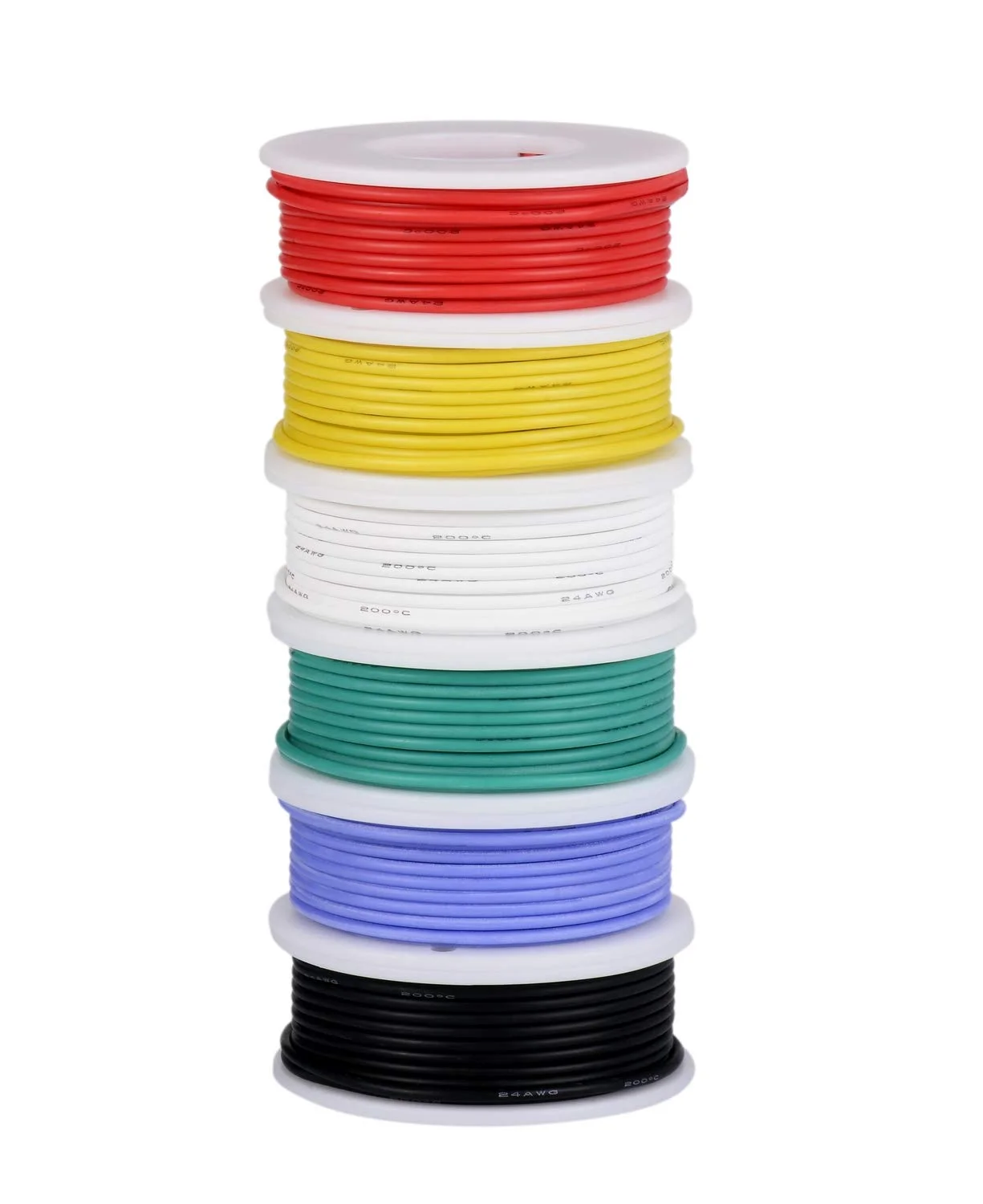 سیم سیلیکونی انعطاف پذیر TUOFENG با سیم 20awg، سیم های مسی قلع اندود 20 گیج با عایق لاستیک سیلیکونی (6 رنگ مختلف 23 فوت / 7 متر هر کدام) (OD: 1.75 میلی متر) 600 ولت سیم رشته ای کیت سیم اتصال سیم سیلیکونی انعطاف پذیر TUOFENG با سیم 20awg، سیم های مسی قلع اندود 20 گیج با عایق لاستیک سیلیکونی (6 رنگ مختلف 23 فوت / 7 متر هر کدام) (OD: 1.75 میلی متر) 600 ولت سیم رشته ای کیت سیم اتصال