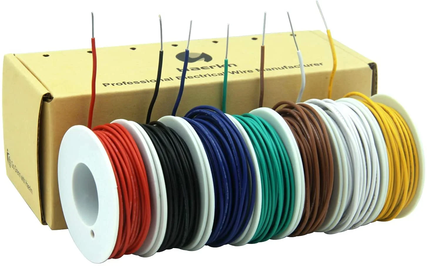TOOLAE - سیم برق سیلیکونی 22 awg - 7 رنگ (8 متر) سیم های اتصال 22 گیج کیت سیم مسی قلع اندود شده انعطاف پذیر TOOLAE - سیم برق سیلیکونی 22 awg - 7 رنگ (8 متر) سیم های اتصال 22 گیج کیت سیم مسی قلع اندود شده انعطاف پذیر