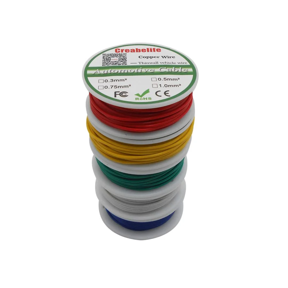 TOOLAE - سیم خودرویی 6 متری 0.75 MM2، کابل خودرو 12/24 ولت، هسته سیم مسی رشته ای 24/0.2 میلی متری، سیم اتصال نازک خودرو (صورتی 6 متر) TOOLAE - سیم خودرویی 6 متری 0.75 MM2، کابل خودرو 12/24 ولت، هسته سیم مسی رشته ای 24/0.2 میلی متری، سیم اتصال نازک خودرو (صورتی 6 متر)