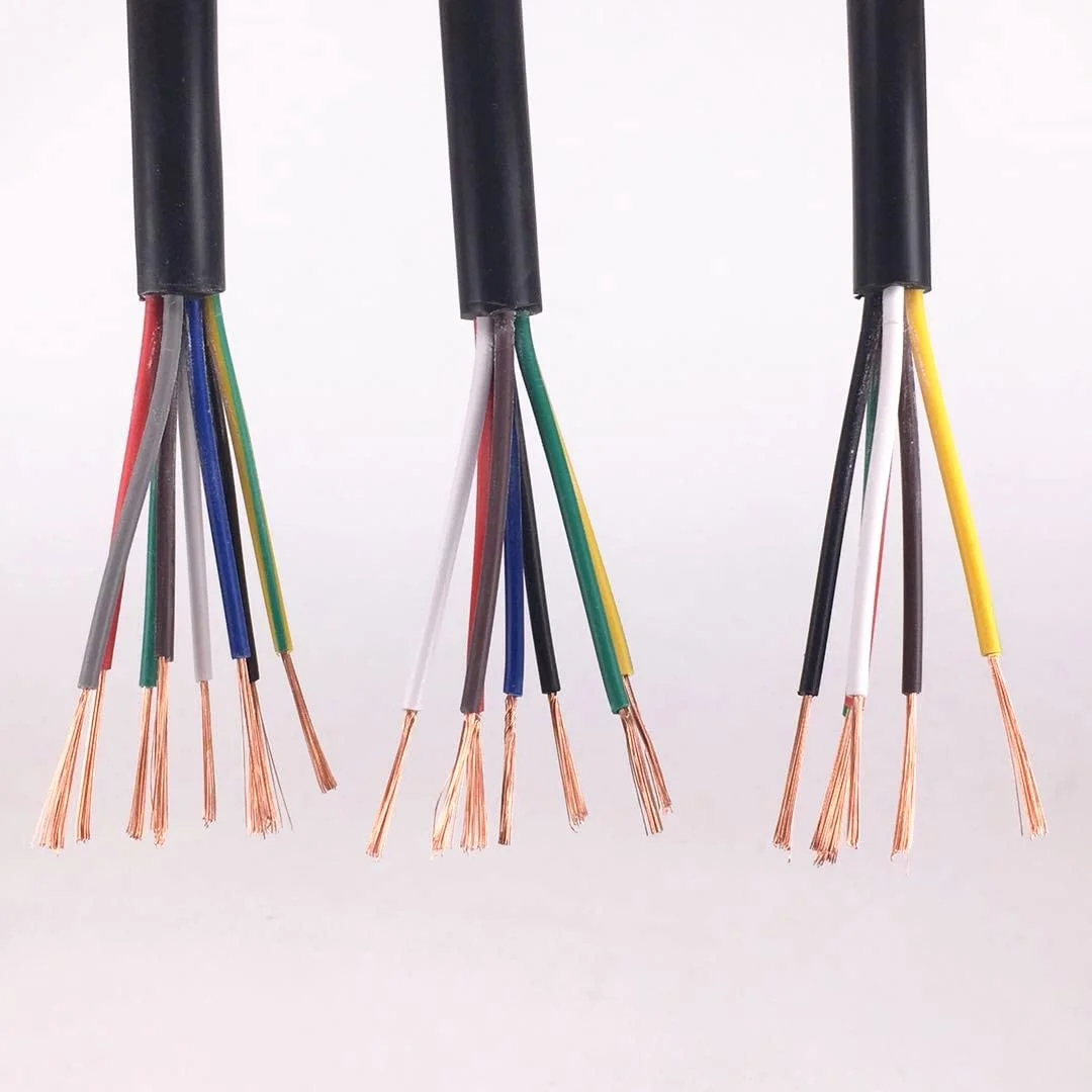 سیم مسی 5 متری 28AWG 26AWG 24 AWG 22 AWG 20AWG 18AWG 17AWG RVV 12 هسته ای، کابل الکتریکی RVV با روکش نرم مشکی سیم مسی 5 متری 28AWG 26AWG 24 AWG 22 AWG 20AWG 18AWG 17AWG RVV 12 هسته ای، کابل الکتریکی RVV با روکش نرم مشکی