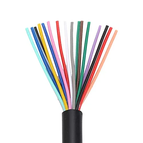 سیم مسی 5 متری 28AWG 26AWG 24 AWG 22 AWG 20AWG 18AWG 17AWG RVV 12 هسته ای، کابل الکتریکی RVV با روکش نرم مشکی سیم مسی 5 متری 28AWG 26AWG 24 AWG 22 AWG 20AWG 18AWG 17AWG RVV 12 هسته ای، کابل الکتریکی RVV با روکش نرم مشکی