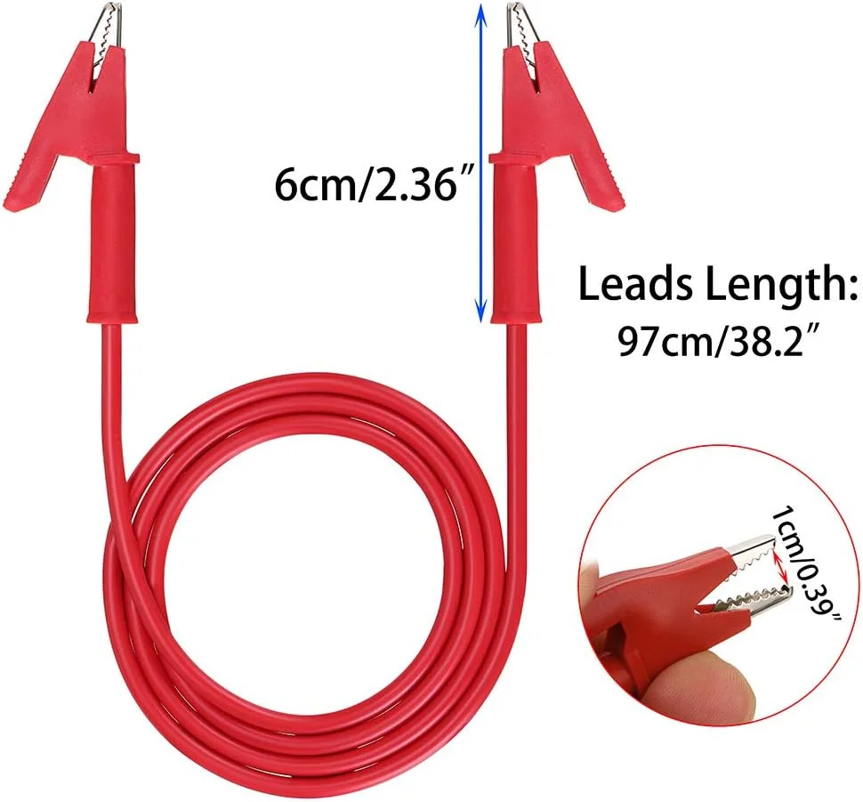 گیره سوسماری دو طرفه سامناکان، کابل سیم تست 15 آمپر با گیره های عایق، کابل تست انعطاف پذیر 1 متری با گیره های مسی محافظ برای تست الکتریکی 5 عدد ULSMC00391