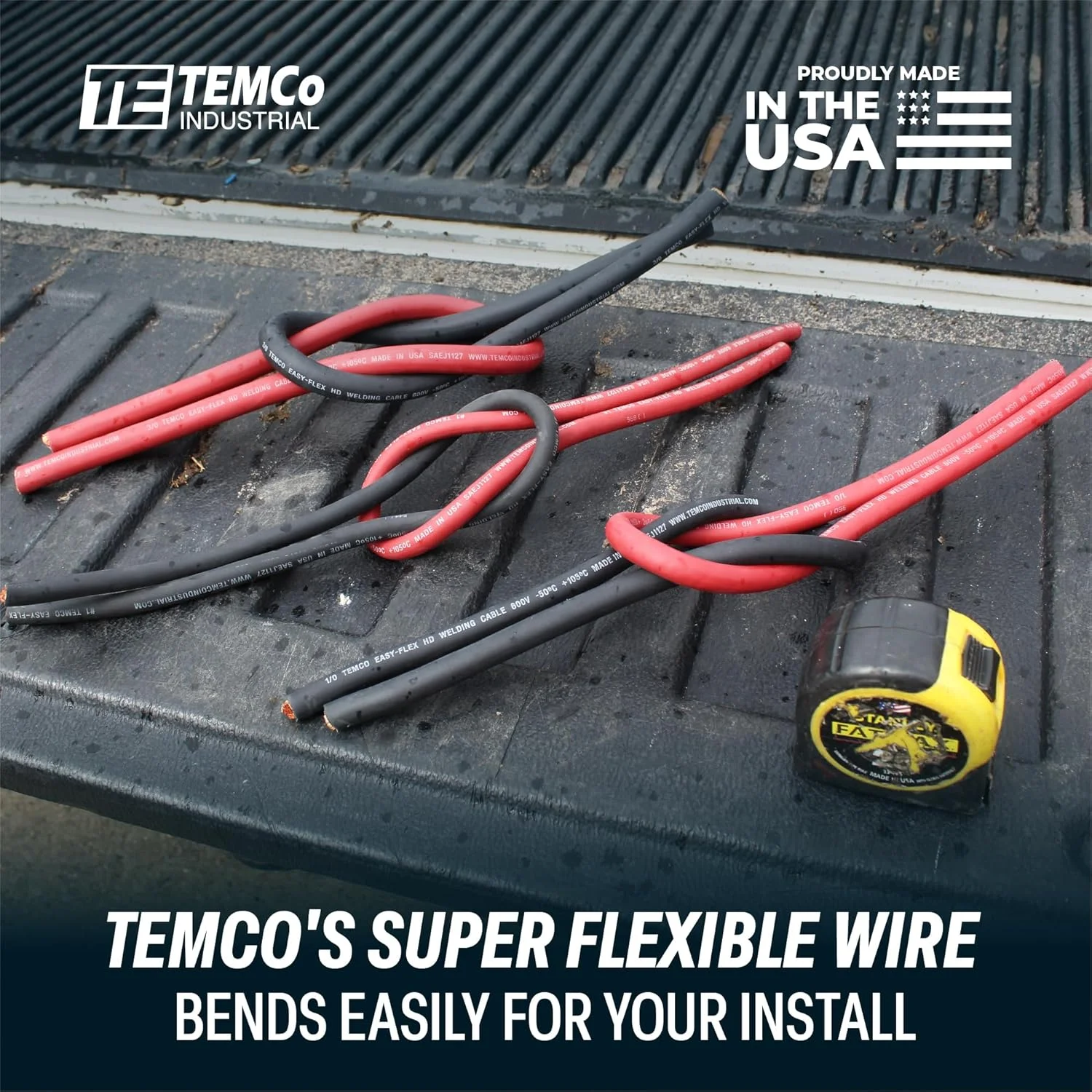 سیم جوشکاری و کابل باتری خودرو مسی گیج 2/0 TEMCo WC0002-10 فوت، رنگ مشکی | ساخت آمریکا سیم جوشکاری و کابل باتری خودرو مسی گیج 2/0 TEMCo WC0002-10 فوت، رنگ مشکی | ساخت آمریکا