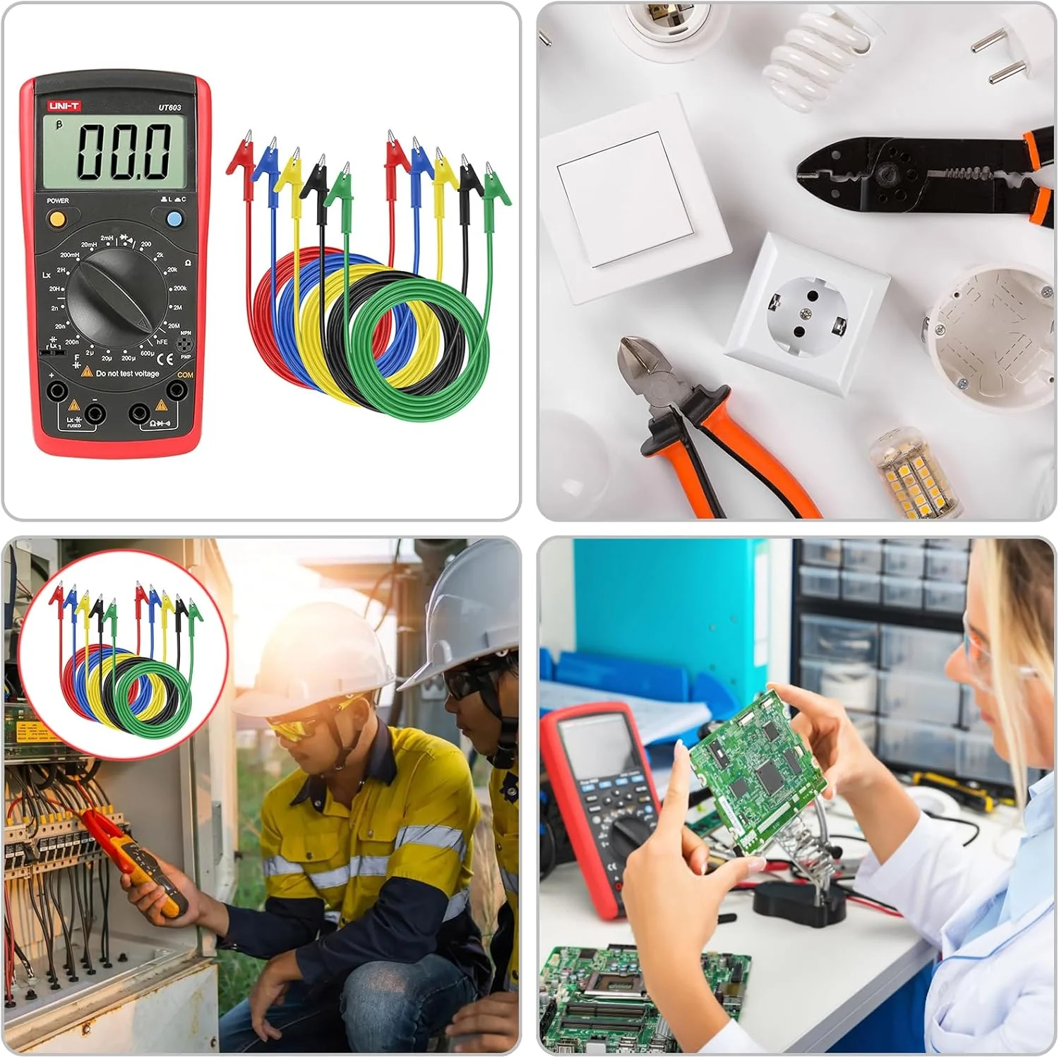 گیره سوسماری دو طرفه سامناکان، کابل سیم تست 15 آمپر با گیره های عایق، کابل انعطاف پذیر تست 1 متر با گیره های مسی محافظ برای تست الکتریکی 5 عدد ULSMC00391 گیره سوسماری دو طرفه سامناکان، کابل سیم تست 15 آمپر با گیره های عایق، کابل انعطاف پذیر تست 1 متر با گیره های مسی محافظ برای تست الکتریکی 5 عدد ULSMC00391