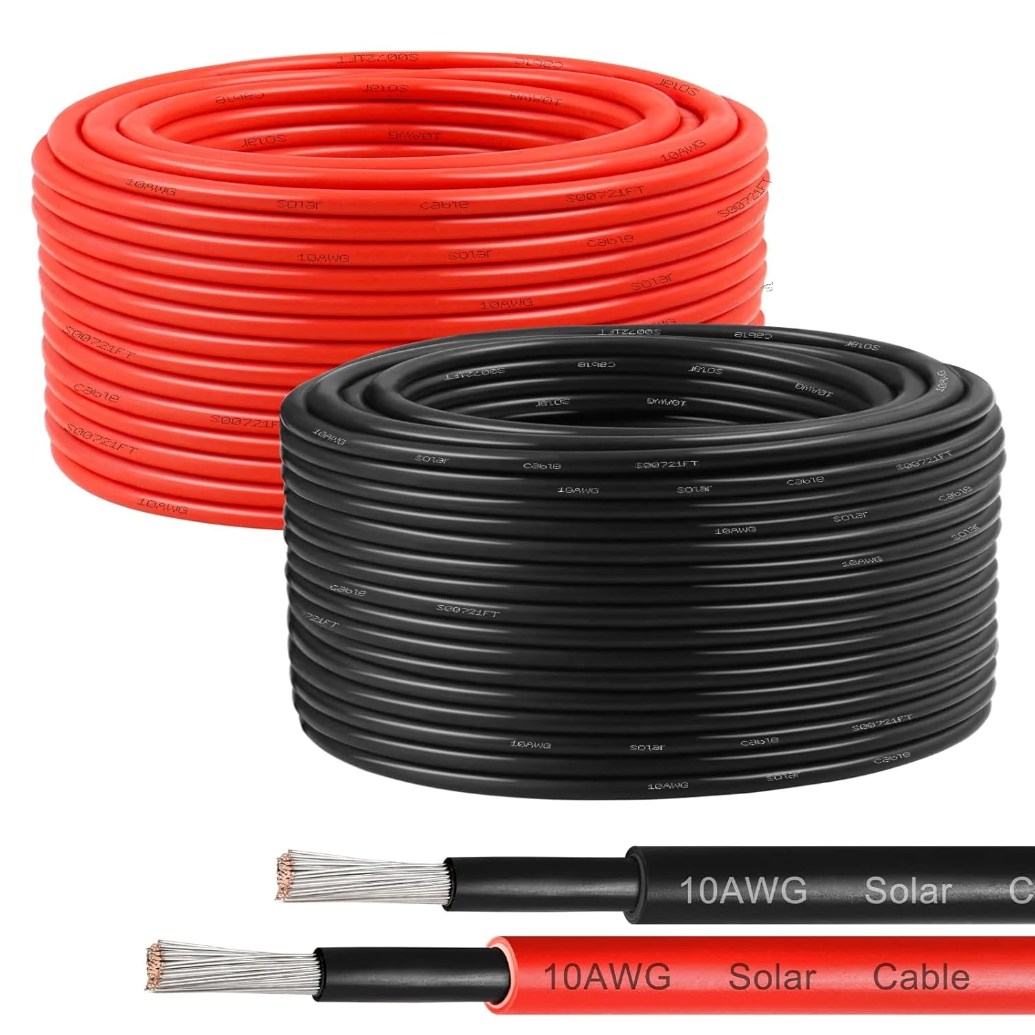 سیم خورشیدی 10AWG 6mm²، بسته 2 عددی 30 متری قرمز و مشکی، 84 رشته مس قلع اندود، سیم عایق XLPE مناسب فضای باز برای سیستم های PV، اینورتر، باتری، RV، خودرو، قایق - مقاوم در برابر آتش و اشعه ماوراء بنفش سیم خورشیدی 10AWG 6mm²، بسته 2 عددی 30 متری قرمز و مشکی، 84 رشته مس قلع اندود، سیم عایق XLPE مناسب فضای باز برای سیستم های PV، اینورتر، باتری، RV، خودرو، قایق - مقاوم در برابر آتش و اشعه ماوراء بنفش