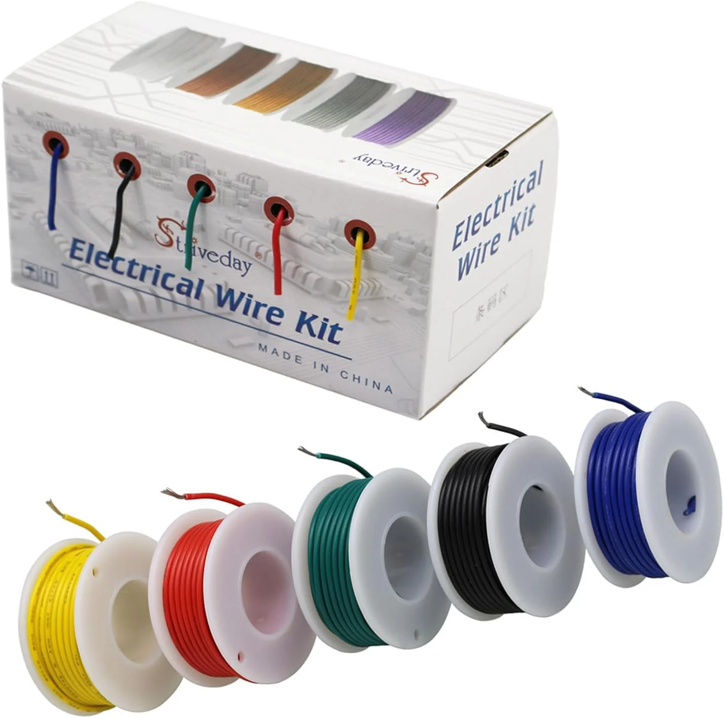 سیم برق PVC انعطاف پذیر 22 AWG، سیم مسی قلع اندود 22 گیج، کابل های 300 ولت، سیم الکترونیکی رشته ای، کابل برق DIY BOX سیم برق PVC انعطاف پذیر 22 AWG، سیم مسی قلع اندود 22 گیج، کابل های 300 ولت، سیم الکترونیکی رشته ای، کابل برق DIY BOX