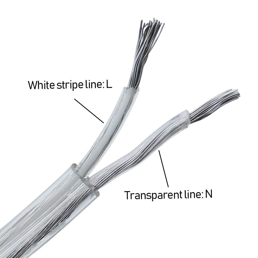 سیم برق شفاف 2 هسته ای 0.75 میلی متر مربعی کابل برق PVC دوقلو کابل مسی انعطاف پذیر برای سیم برق افزایشی سیم کشی برق کوچک خانگی 16 متری