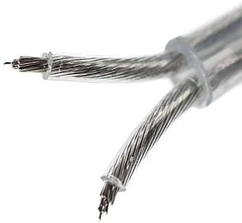 کابل گرد PVC/PVC لایت استوک، کابل شیلنگی، شفاف، 2 x 0.75 میلی متر مربع، ساخت اتحادیه اروپا، 5 متر