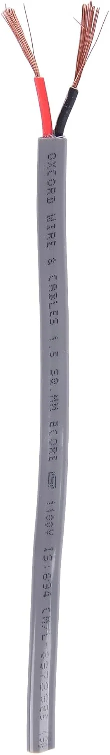 سیم و کابل مسی دو رشته تخت آکسکورد 1.5 میلی متر 27 متر برای اتصالات الکتریکی خانگی و صنعتی، اتصالات الکتریکی تک فاز تا 1100 ولت