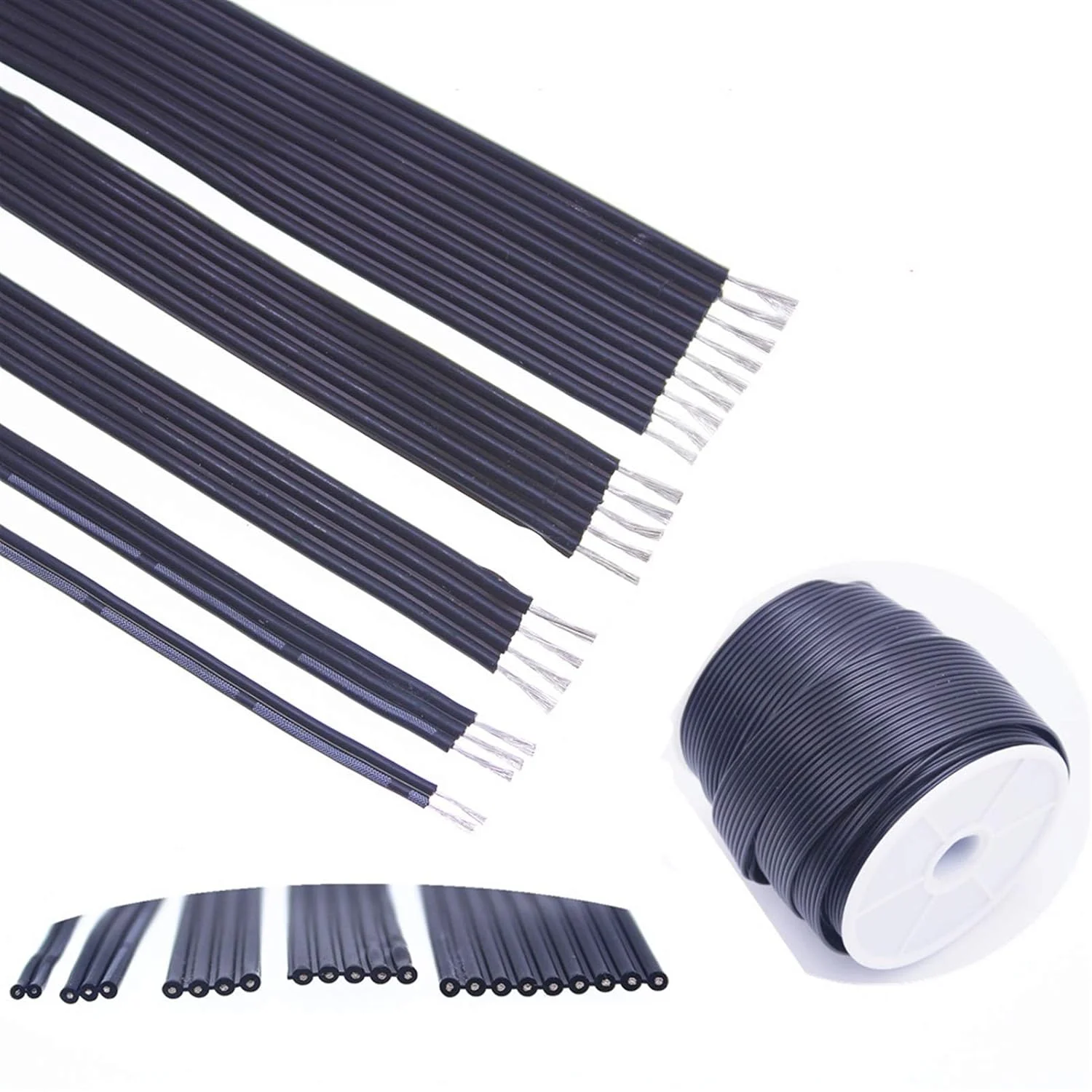 سیم مقاوم LRrui، سیم سیلیکونی موازی چند هسته ای 2P 14P 30awg 26 22AWG کابل مقاوم در برابر درجه حرارت بالا (طول: 3p 10 متر، مشخصات: 24 AWG)