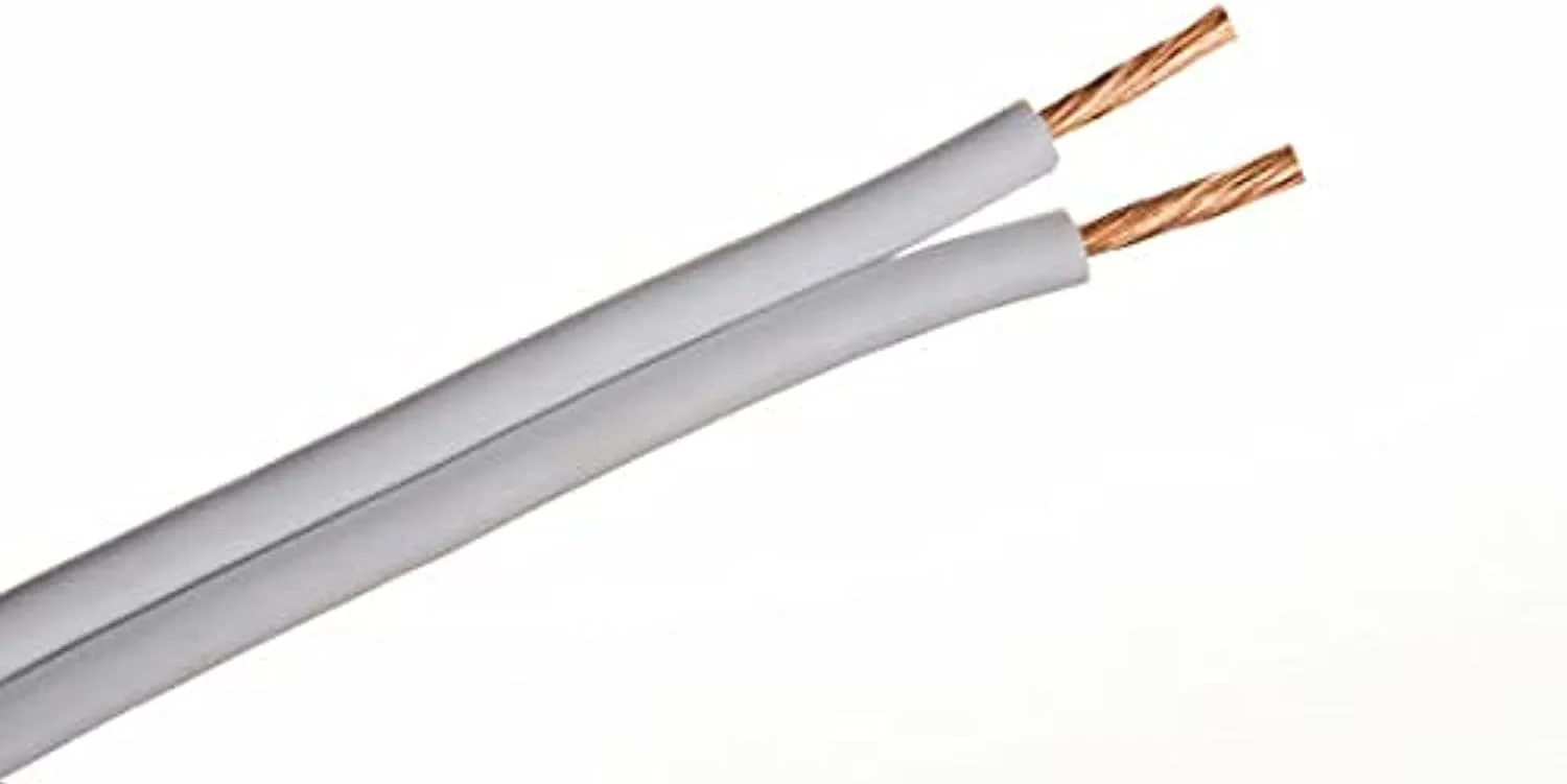 کابل تخت دوقلو RR Kabel با دو هسته 0.75 میلی‌متری، روکش PVC انعطاف‌پذیر، 100 یارد (سفید)