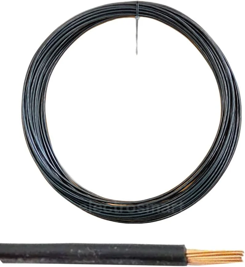 سیم تک هسته ای 12 ولت 24 ولت 2 میلی متر مربعی 25 آمپر مسی خودرویی دریایی با روکش نازک (مشکی، 5 متر)