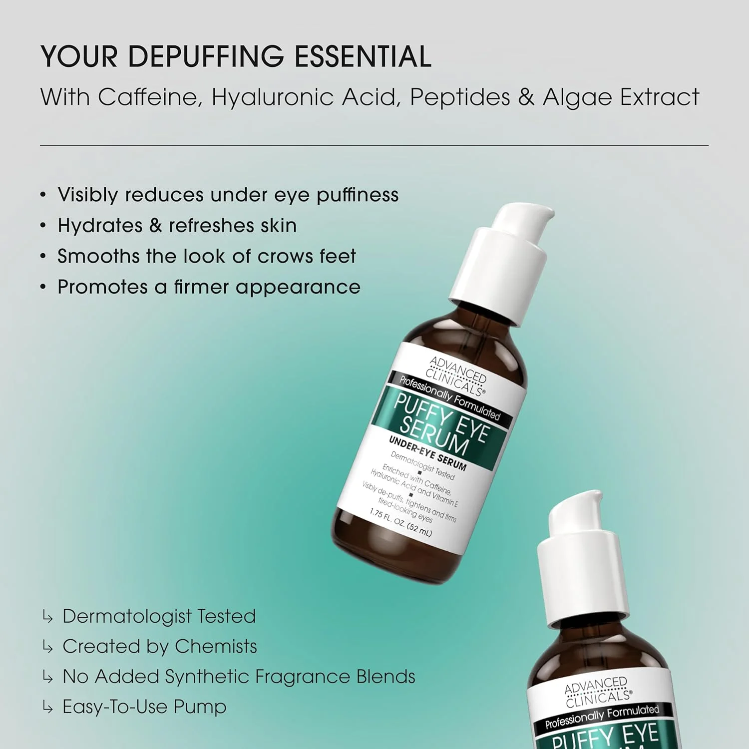 سرم دور چشم پفی ادونسد کلینیکالز، سرم اصلاح حرفه ای، 52 میلی لیتر