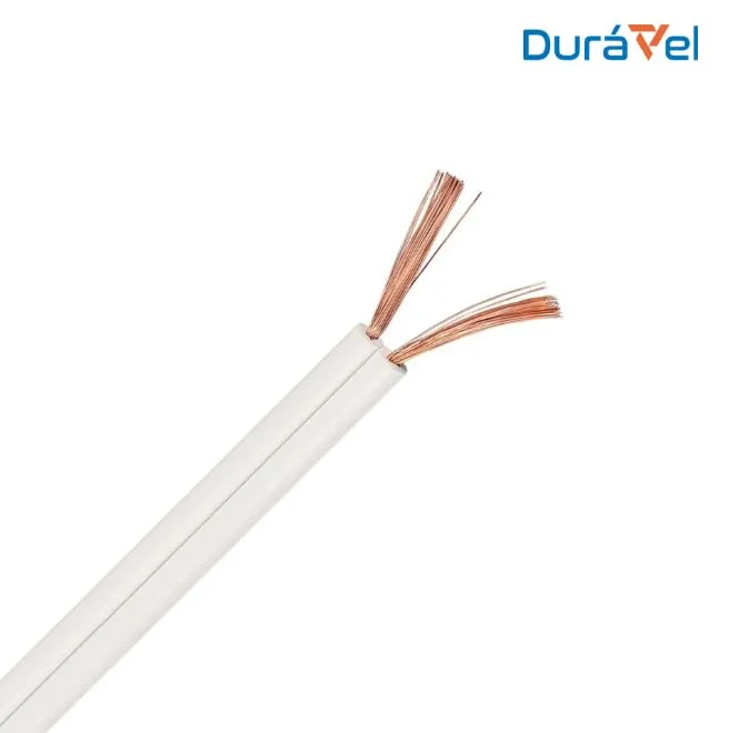 سیم برق، 2 هسته مس، کابل مسی انعطاف پذیر دوقلو با عایق PVC سفید برای سیم کشی برق کوچک خانگی (سفید-0.75MM، 5 متر)