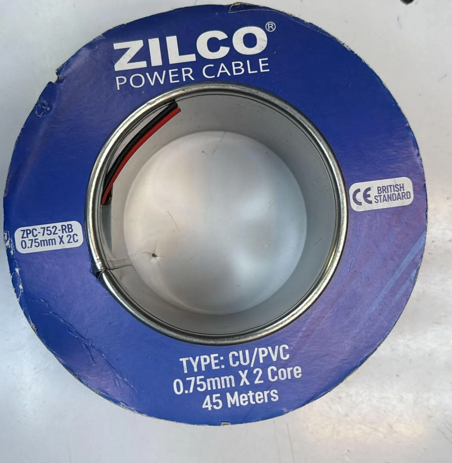 کابل برق دو هسته ای مسی با روکش PVC، 0.75mm² – رول 45 متری | سیم برق انعطاف پذیر برای سیستم های صوتی، بلندگوها، LED، DC و کاربردهای ولتاژ پایین | کابل دوقلو CU/PVC (قرمز و مشکی)