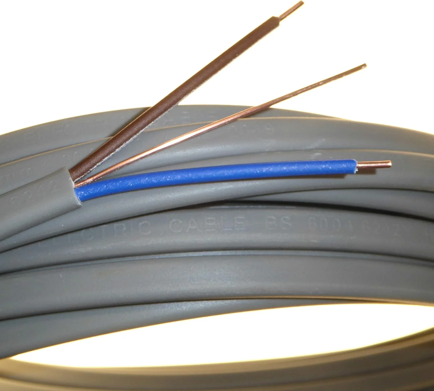 کابل تخت دوقلو و ارت 10 متری 1.5 میلی متری با روکش خاکستری