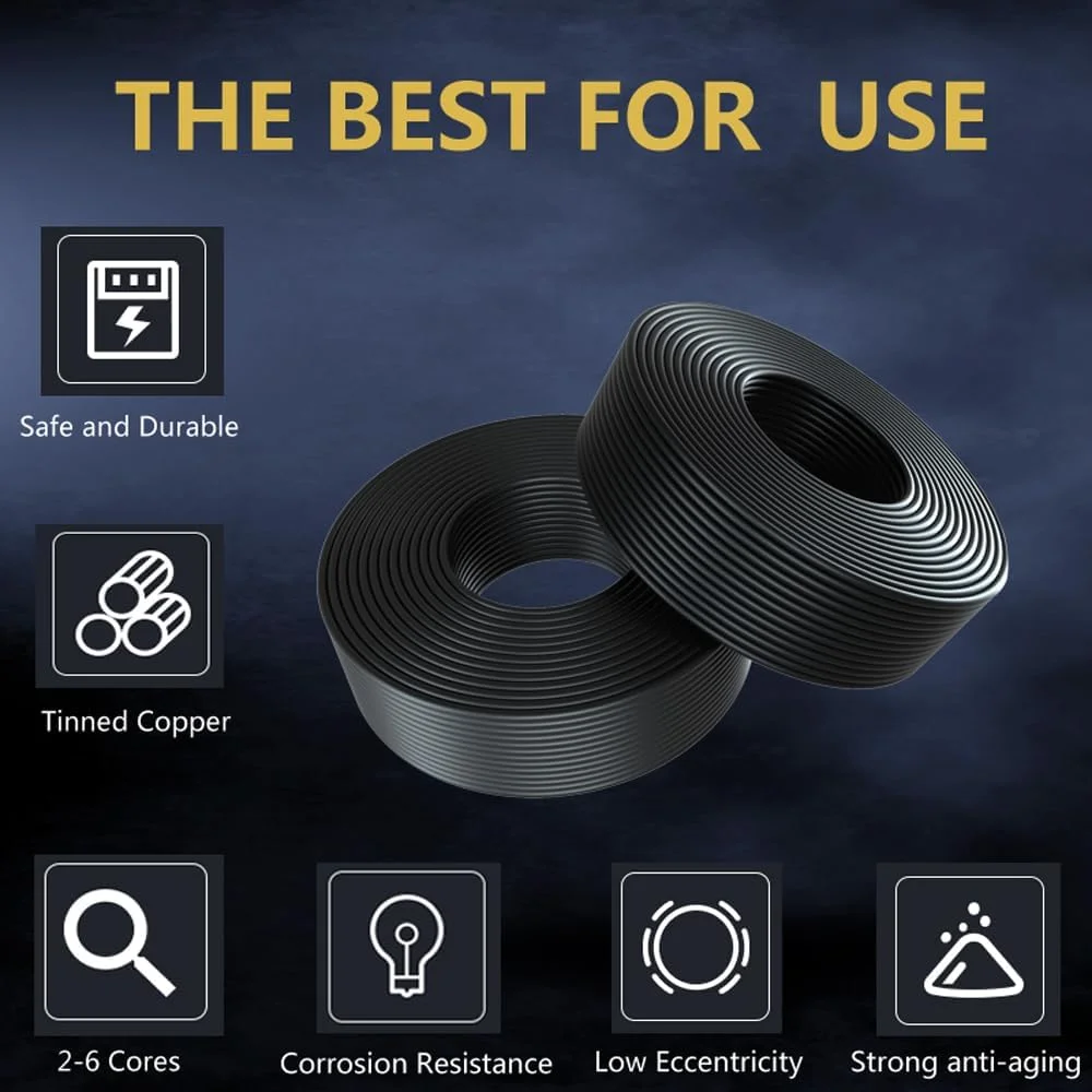 سیم 4 رشته ای گیج 26. سیم برق 4 رسانا. سیم مسی قلع اندود PVC انعطاف پذیر رشته ای AWG 26/4 برای روشنایی لامپ LED، خودرو، بلندگو، صدا، برق و غیره استفاده می شود. (10 متر - 33 فوت).