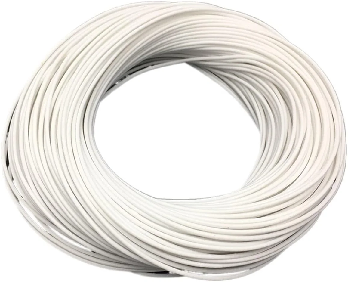 کابل محافظ سیم گرمایشی صندلی خودرو 5 ولت 12 ولت 24 ولت 36 ولت 48 ولت سیم گرم لاستیک سیلیکونی برای پتو برقی، پد گرمایشی، زیرانداز، لباس، سیم اتصال به زمین (رنگ: 0.6 اهم، اندازه: 100 متر)