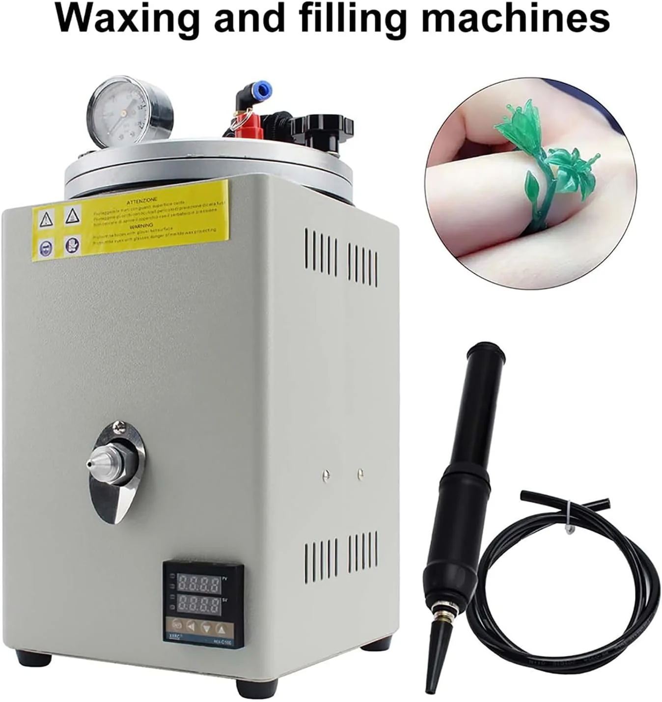 دستگاه تزریق موم، دستگاه ذوب موم خلاء برای ساخت قالب با گیج فشار و دسته پمپ، انژکتور واکس خلاء برای ابزار ساخت تجهیزات جواهرات دستگاه تزریق موم، دستگاه ذوب موم خلاء برای ساخت قالب با گیج فشار و دسته پمپ، انژکتور واکس خلاء برای ابزار ساخت تجهیزات جواهرات