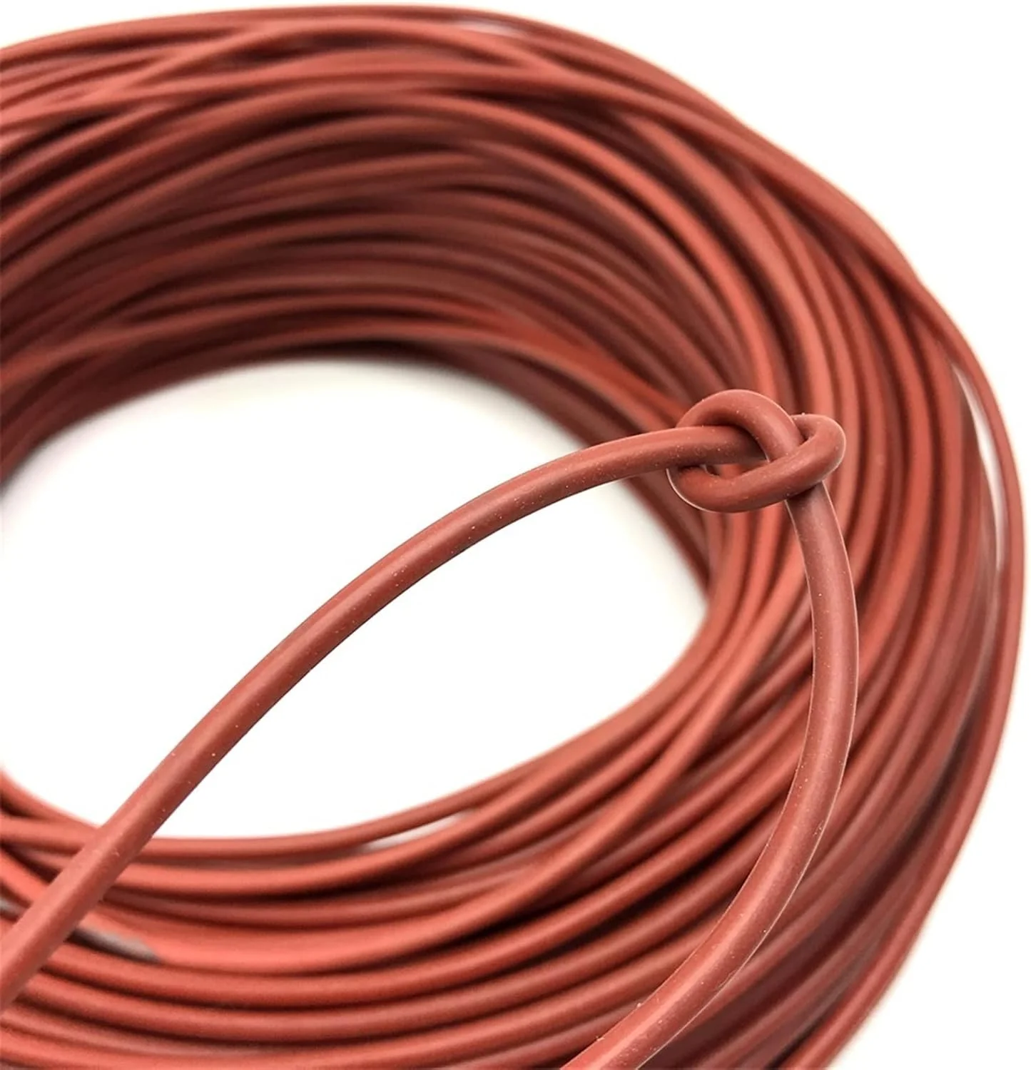 کابل محافظ 50 متری سیم گرمایش از کف لاستیک سیلیکونی قرمز 12K 33 اهم/متر کابل گرمایش فیبر کربنی سیم اتصال به زمین