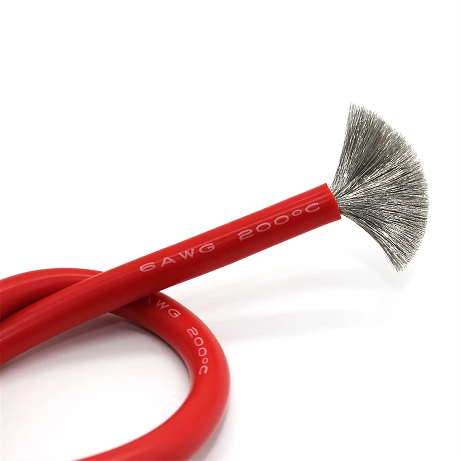 کابل محافظ سیم برق مقاوم در برابر حرارت سیم مسی قلع اندود سیم باتری 1AWG 2AWG 4AWG 6AWG تا 14AWG کابل سیلیکونی فوق العاده نرم سیم اتصال به زمین (رنگ: قرمز، اندازه: 8AWG 5 متر)