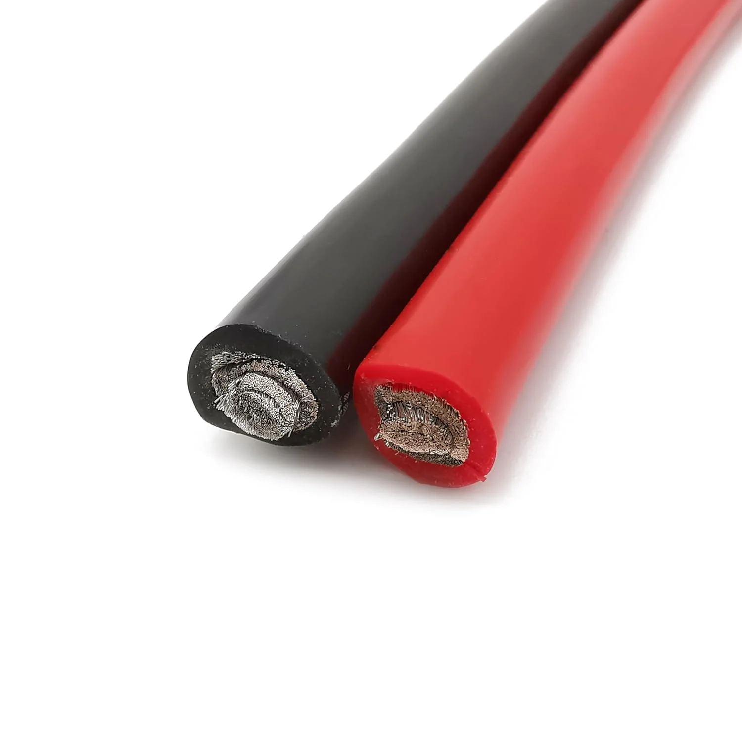 کابل محافظ اتصال باتری، سیم удлинительный حرارتی، کابل سیلیکونی انعطاف پذیر قرمز مشکی 1 متری، سیم ارت سیلیکونی نرم مقاوم در برابر حرارت گیج 6 AWG