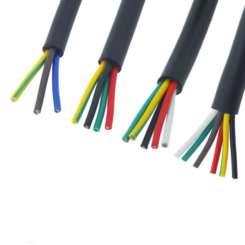 کابل محافظ هادی کابل برق 18WAG 17AWG 2 هسته تا 12 هسته سیم روکش نرم کابل مسی سیم برق سیم اتصال به زمین (اندازه: 7 هسته 1 متر، رنگ: 18AWG 0.75mm2)