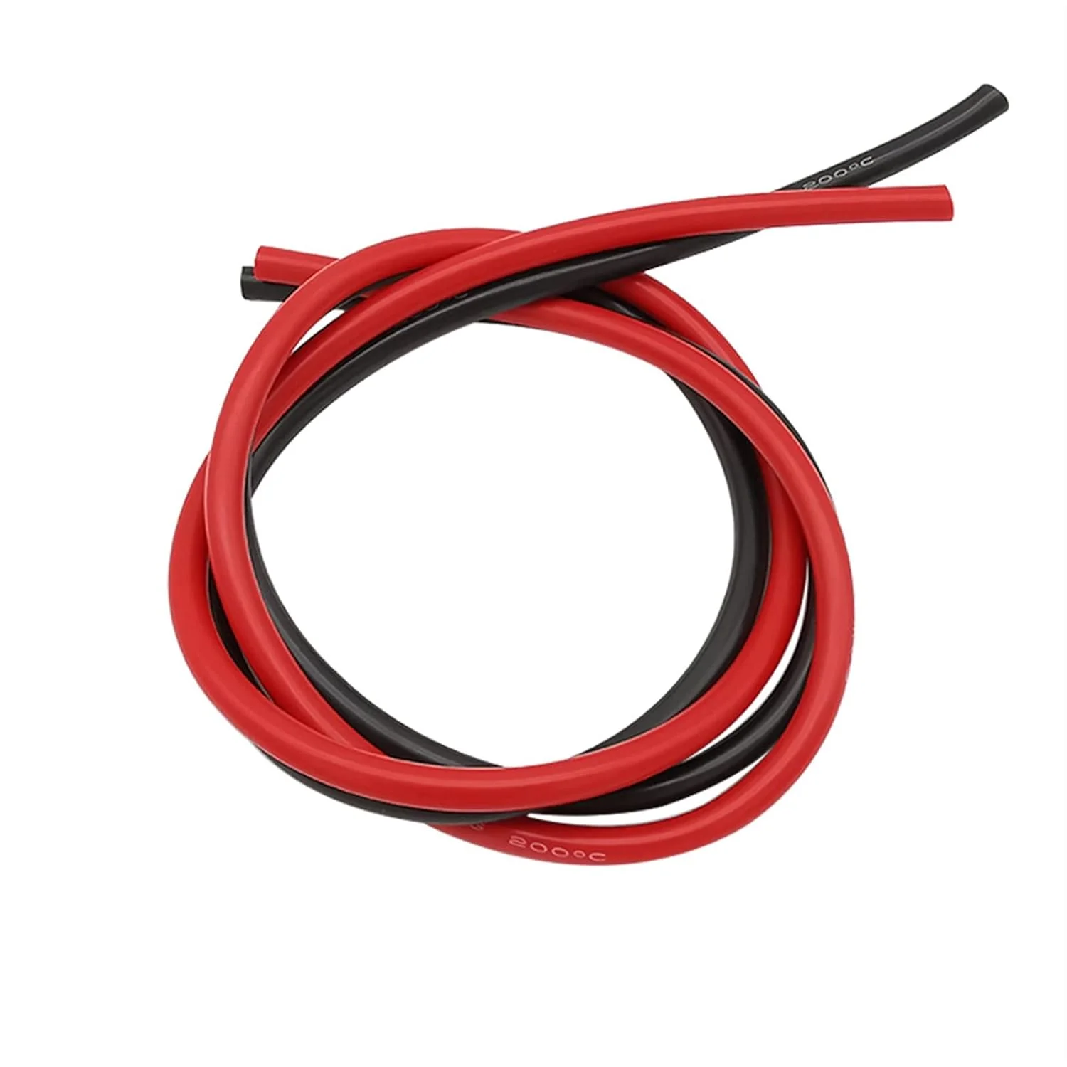 کابل محافظ اتصال باتری، سیم удлинительный حرارتی، کابل سیلیکونی انعطاف پذیر قرمز مشکی 1 متری، سیم ارت سیلیکونی نرم مقاوم در برابر حرارت گیج 6 AWG