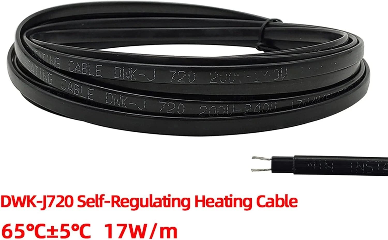 کابل محافظتی ZDmalt 220 ولت برای لوله آب خورشیدی، کابل گرمایشی ضد یخ، بخاری برقی خود تنظیم شونده، سیم اتصال به زمین (اندازه: 5 متر)