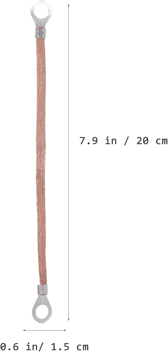 TEHAUX 100 عدد تسمه اتصال زمین، تسمه اتصال زمین مسی بافته شده خودرو، کابل های اتصال زمین سیم اتصال زمین برای اکثر خودروها کابینت توزیع آلومینیومی