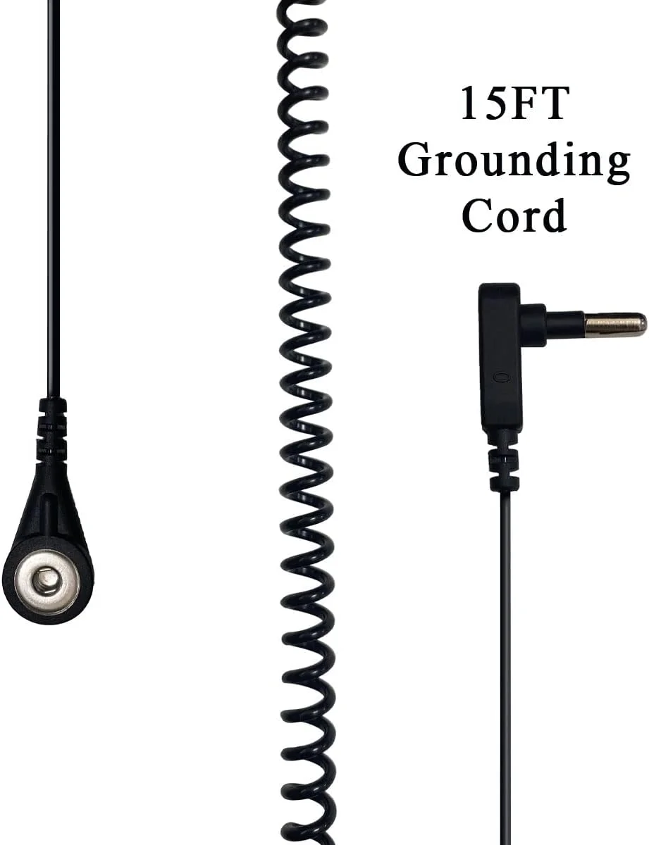 سیم اتصال به زمین WAUZOBLE، سیم مشکی 4.5 متری، رابط اتصال به زمین استاندارد ایالات متحده، مناسب برای محصولات اتصال به زمین، ملحفه، زیرانداز، روبالشتی، تشک تخت، زیرپایی، 2 عدد