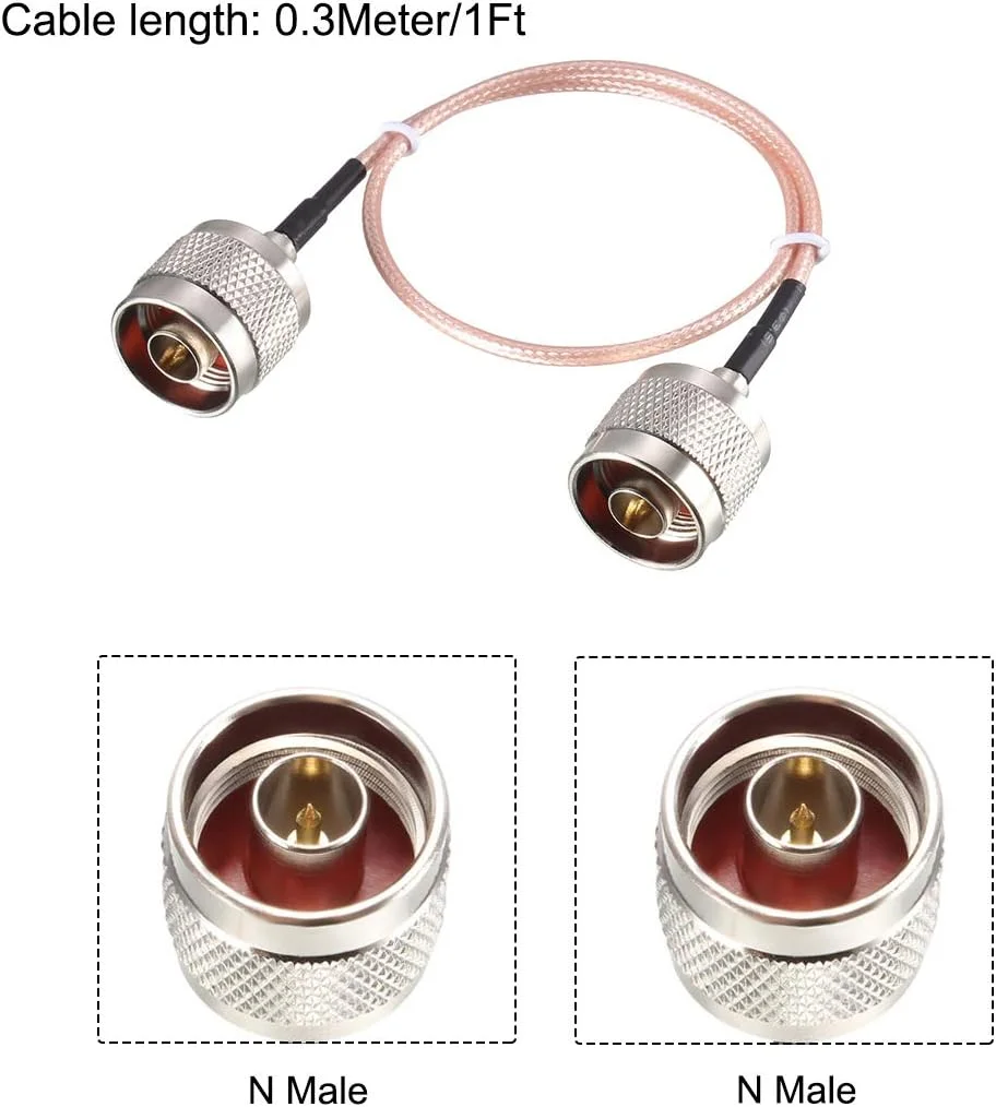 کابل کواکسیال N نر به N نر RG316 با تلفات بسیار کم، 0.3 متر کابل کواکسیال N نر به N نر RG316 با تلفات بسیار کم، 0.3 متر