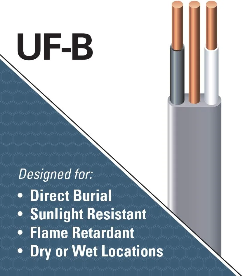 سیم مفتولی 14/2 UF W/G Southwire، خاکستری، صد فوت