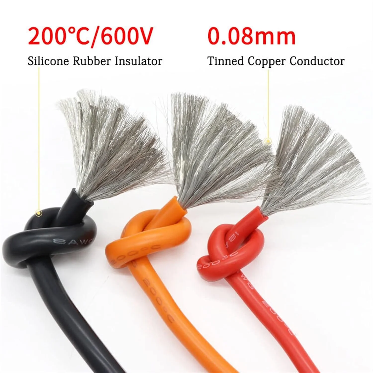 کابل محافظ 10 متری سیم سیلیکونی فوق العاده نرم، 30 28 26 24 22 20 18 16 15 14 13 12 10 AWG، کابل مسی انعطاف پذیر مقاوم در برابر حرارت سیم اتصال به زمین (رنگ: مشکی، سایز: 22AWG)