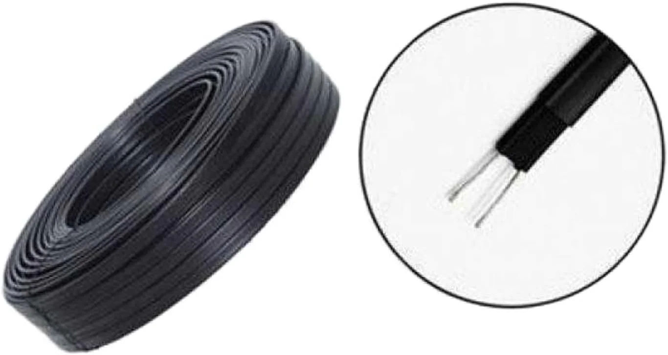 کابل محافظتی 20 وات بر متر، کابل حرارتی خود تنظیم شونده برای محافظت در برابر یخ زدگی، نوار گرمایشی لوله آب تخلیه برای ذوب برف با سیم اتصال به زمین (سایز: 20 متر)