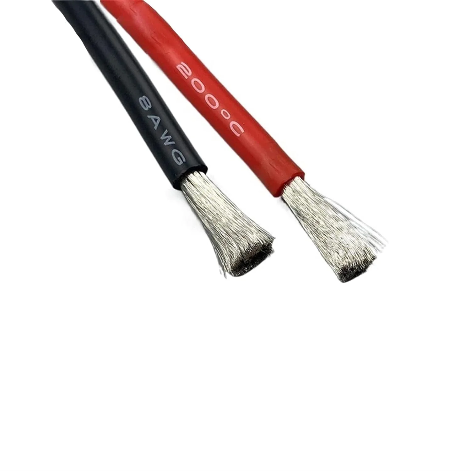 کابل محافظ باتری خودرو، کابل های اتصال، سیم کشی خودرو، سیم های روکش دار 10AWG 8AWG 6AWG 4AWG 2AWG کابل سیلیکونی سیم قرمز مشکی سیم اتصال به زمین (اندازه: 10 متر، رنگ: 8awg)