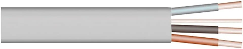 کابل تخت سه هسته و ارت مری وی مدل BH01535، خاکستری 1.5 میلی متر، 1 متر (39 اینچ)