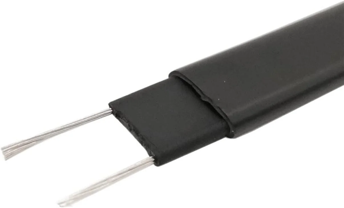 کابل محافظ 10 متری گرمایش یخ زدایی سقف، 12 ولت 24 ولت 36 ولت 110 ولت 220 ولت 380 ولت خود تنظیم شونده مقاوم در برابر شعله، ضد یخ لوله آب محافظت از بشکه روغن سیم اتصال به زمین (رنگ: عرض 10 میلی متر 220 ولت)