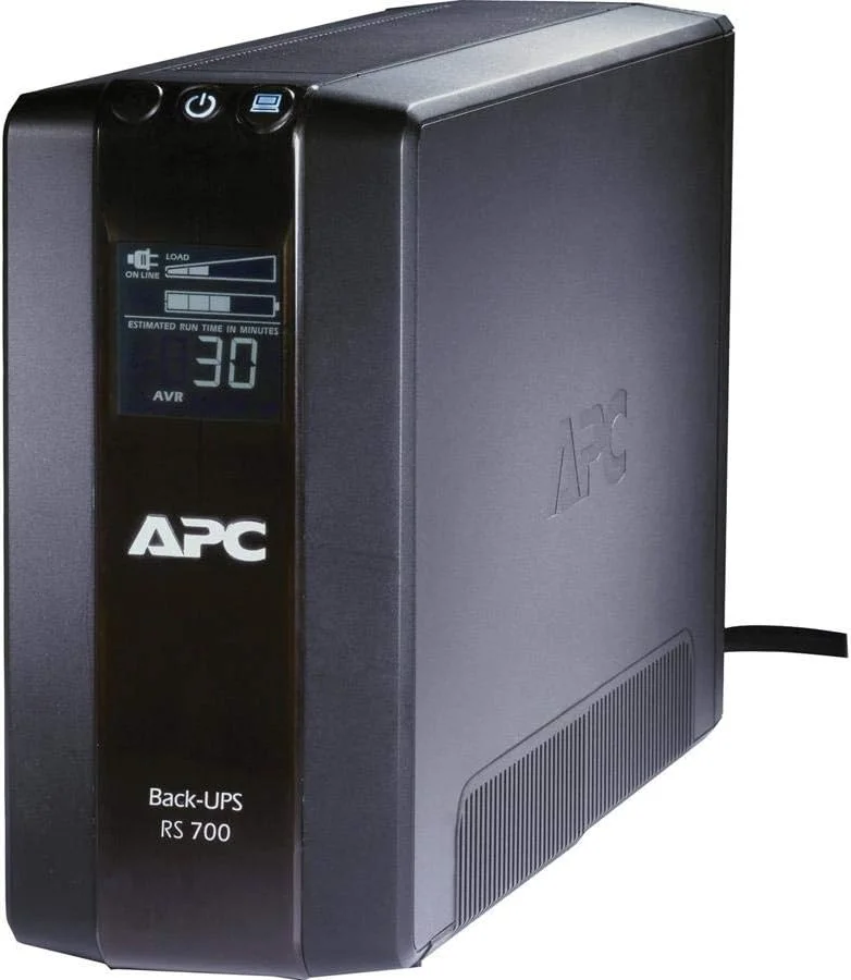 منبع تغذیه بدون وقفه APC Back-UPS 700 (یو پی اس) (اسید سرب مهر و موم شده (VRLA)، 3 عدد NEMA 5-15R، 3 عدد NEMA 5-15R، 0-40 درجه سانتیگراد، 14- تا 40 درجه سانتیگراد، 91 x 310 x 190 میلی متر، مشکی)